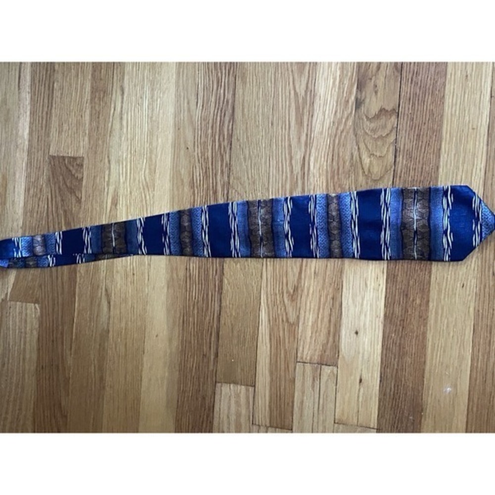 Chez Roffe New York Silk Tie‎ Blue Brown 3647
